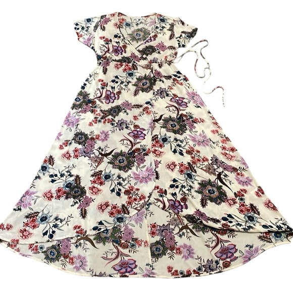 Patrons of Peace Boho Floral Front Wrap Maxi Dress S EUC - Picture 13 of 15